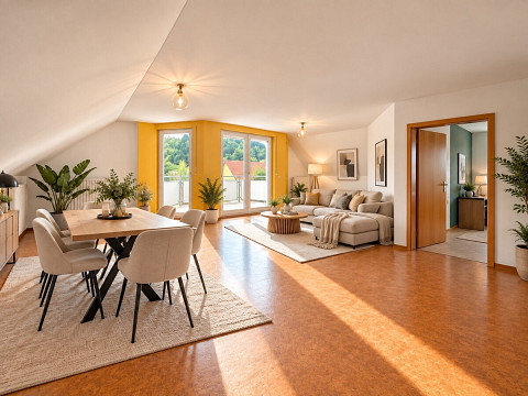 "Einziehen, wohlfühlen, zuhause sein – 3-Zimmer-DG-Wohnung mit Balkon & Garage in Teublitz"